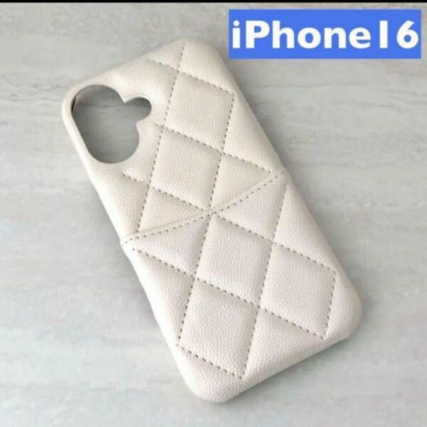 韓国 iphoneケース ベージュ iPhone16 かわいい キルティング スマホケース iPhone