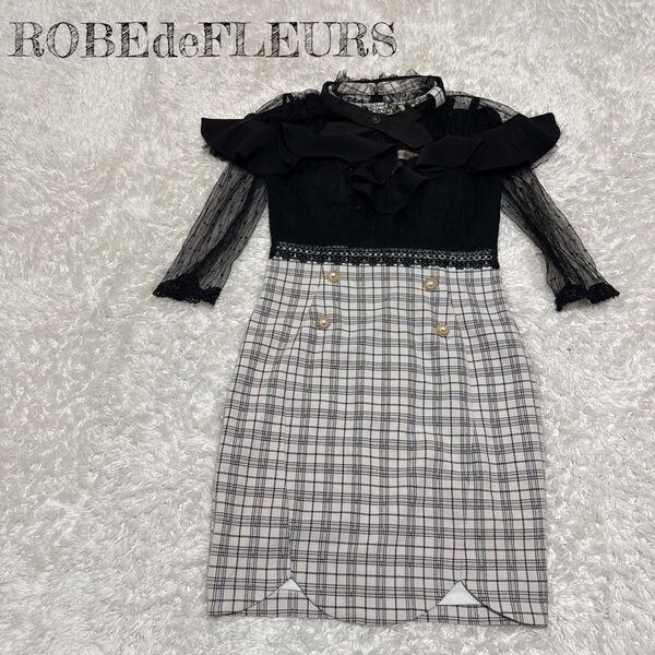 ROBEdeFLEURS ローブドフルール ☆ ナイトドレス タイトミニキャバドレス レース