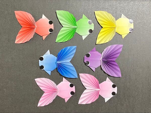 折り紙 ハンドメイド 夏 金魚 壁面飾り