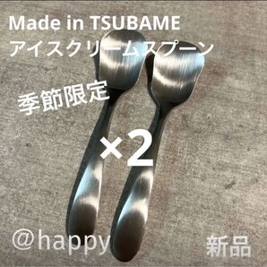 Made in TSUBAMEカトラリー夏季限定商品 アイスクリームスプーン×2本 新品 新潟県燕市燕三条 刻印入り