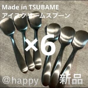 Made in TSUBAMEカトラリー夏季限定商品 アイスクリームスプーン×6本 新品 新潟県燕市燕三条 刻印入り