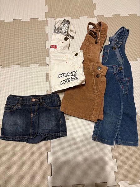 ベビー服 女の子 スカート、オーバーオールなど4点セット80 ポロ GLOBAL WORK