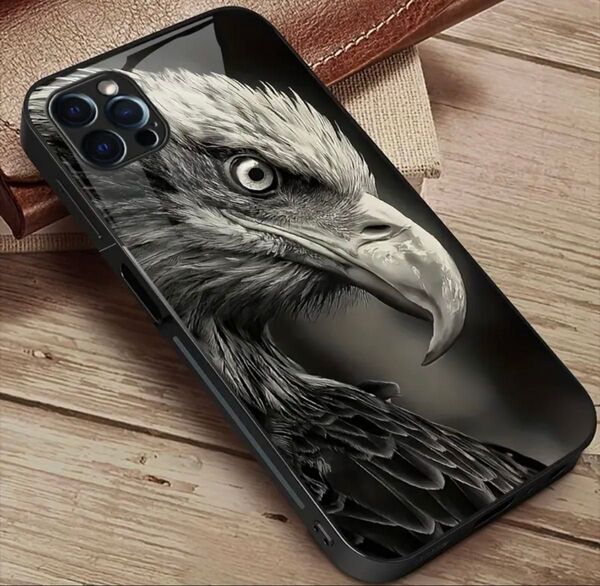 iPhone16Plus アイフォン16プラス 保護ケース カバー 強化ガラス 防指紋加工 空の食物連鎖の頂点 白頭鷲 カッコいい