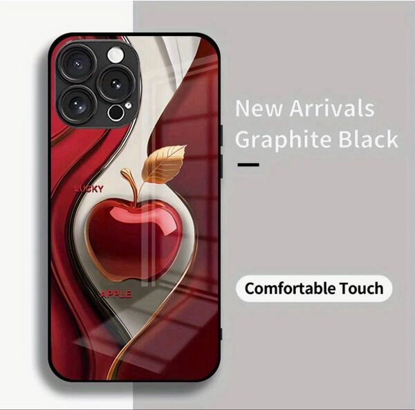 iPhone16 アイフォン16 保護 ケース カバー 強化ガラス 防指紋加工 一番人気 やはりアイフォンにはリンゴが似合います