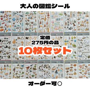 【大人の図鑑シール 10枚セット】ビジュアルコレクション 紙モノ まとめ売り