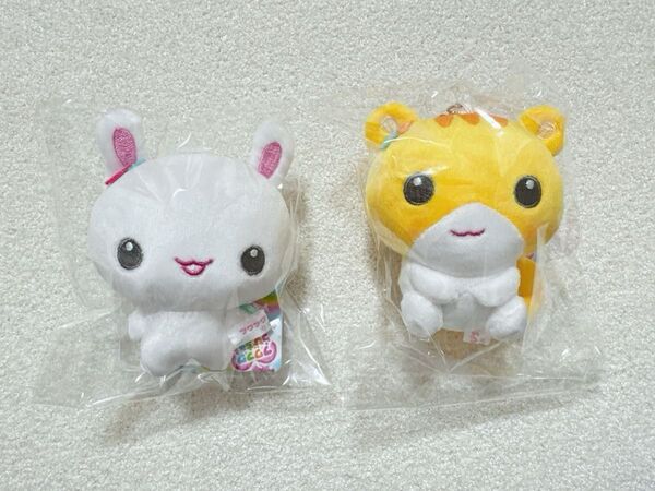 【ふわふわらびちゃん ぬいぐるみキーホルダー2点セット】平成レトロキャラクター