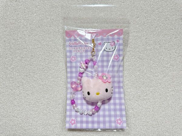 【ハローキティ フェイスマスコットストラップ】カオハナ サンリオ 平成レトロ柄