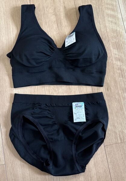 FIT INNER ブラトップ&ショーツセット L ブラック