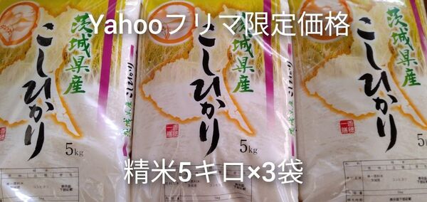 茨城県産コシヒカリ白米15キロ(5キロ×3袋)