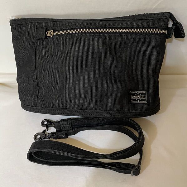 美品 ポーター スモーキー ショルダーバッグ 黒 ポシェット PORTER 吉田カバン