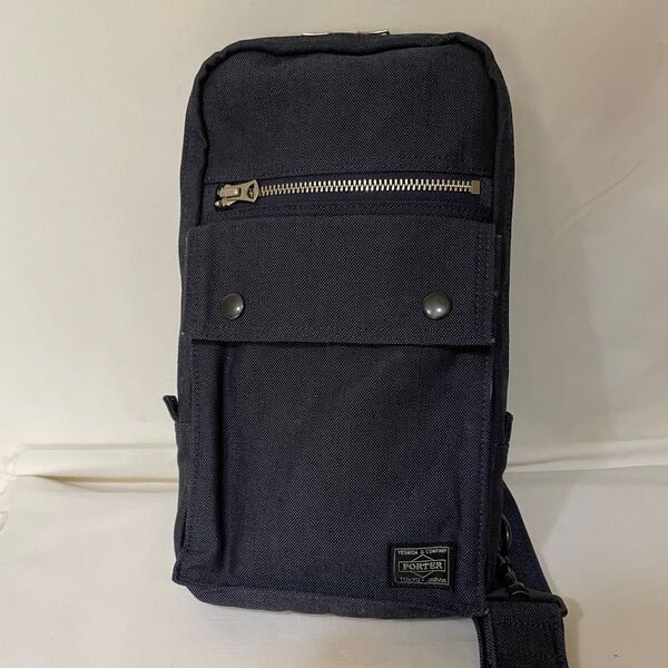 美品 ポーター スモーキー ワンショルダーバッグ ネイビー ボディバッグ PORTER 吉田カバン