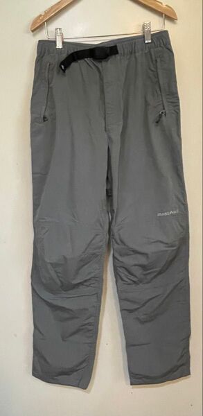 良品 モンベル サウスリムパンツ メンズM グレー 中厚 トレッキングパンツ レディースM mont-bell