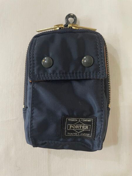 超美品 ポーター タンカー ウエストポーチ ネイビー 小物入れ マルチケース ミニポーチ PORTER