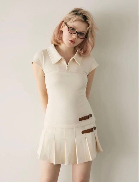 andmary アンドマリー Luna pleats mini dress ルナプリーツミニドレス ivory アイボリー