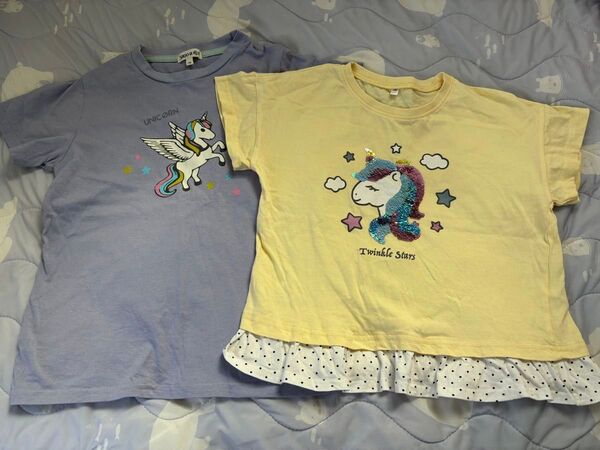 130 女の子 ユニコーン 半袖Tシャツ シューラルー