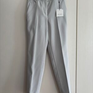 新品 XS プラステ ライトグレー ポリレーヨン スティックパンツ テーパード