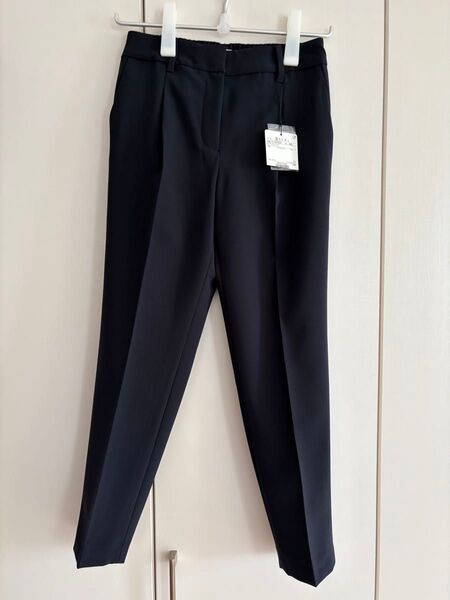 新品 プラステ ネイビー XXS ストレッチテーパードパンツ スティックパンツ