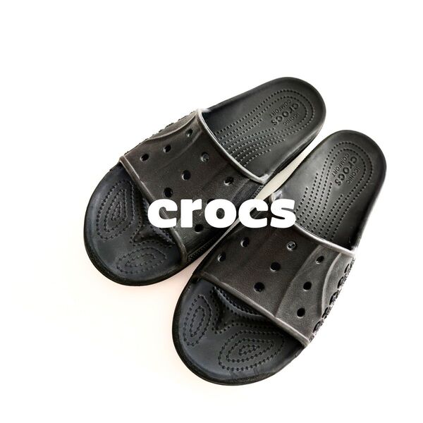 【 crocs 】中古品 27cm サンダル ブラック クロックスサンダル メンズサンダル 夏用サンダル