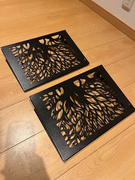 ブラックデザイン アイアンプレート ツリー 2個セット 美品