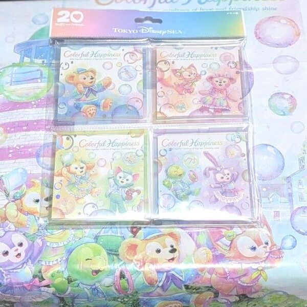 ダッフィーフレンズ 20周年 カラフルハピネス メモ帳 セット