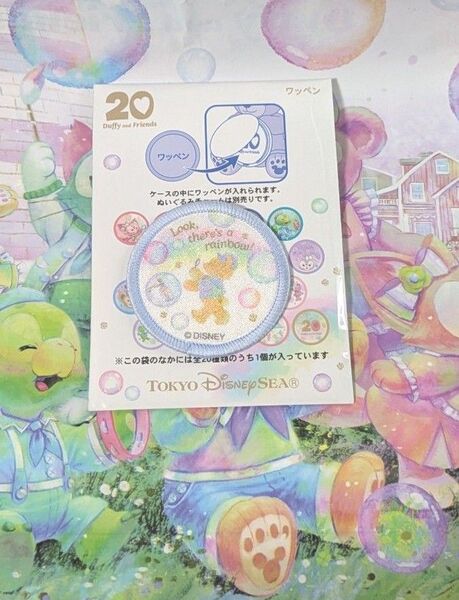 ディズニー ダッフィーフレンズ 20周年 カラフルハピネス ダッフィー シルエット ワッペン