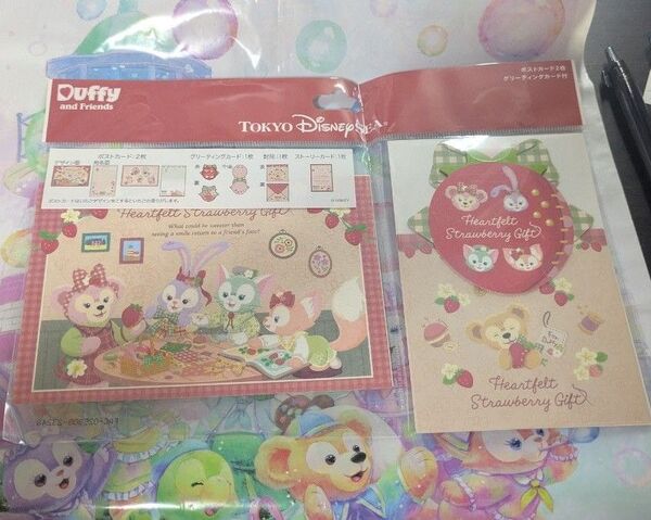 ディズニー レターセット ダッフィーフレンズ ストロベリー ギフト ポストカード グリーティングカード セット