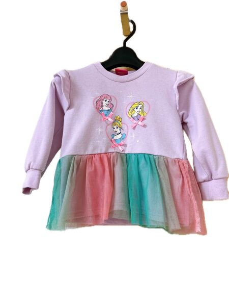 ディズニープリンセス トレーナー 100cm ラプンツェル アリエル シンデレラ 女の子 キッズ 子供服