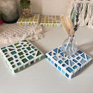 ガラスタイルプレート グリーン