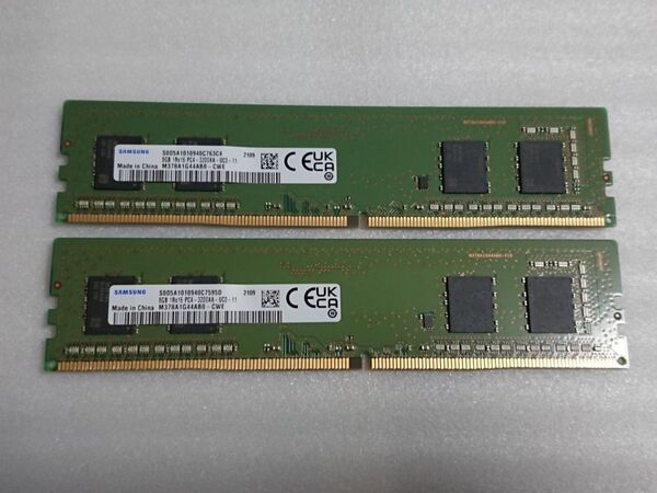 Samsung PC4 3200AA(DDR4)8GB×2 合計16GB デスクトップPC用メモリ 動作品