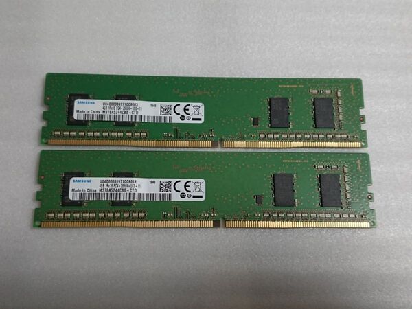 Samsung PC4 2666v(DDR4) 4GB×2 合計8GB デスクトップPC用メモリ 動作品