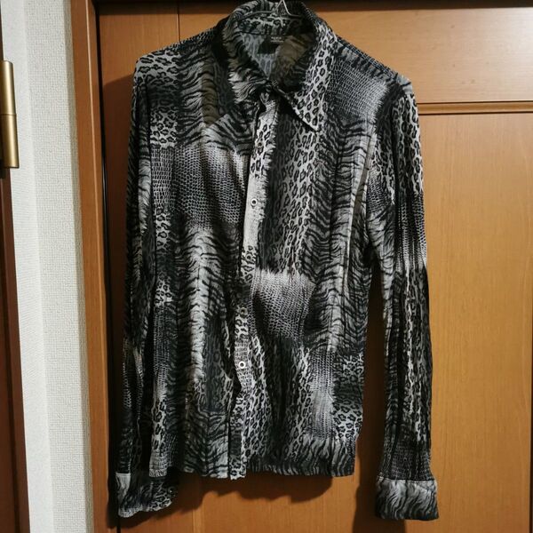メンズ長袖柄シャツ