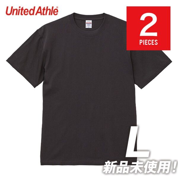 【2枚セット】Tシャツ 半袖 厚手 オープンエンド ヘヴィーウェイト6.0オンス 綿100%【4208-01】L スミ 圧縮発送