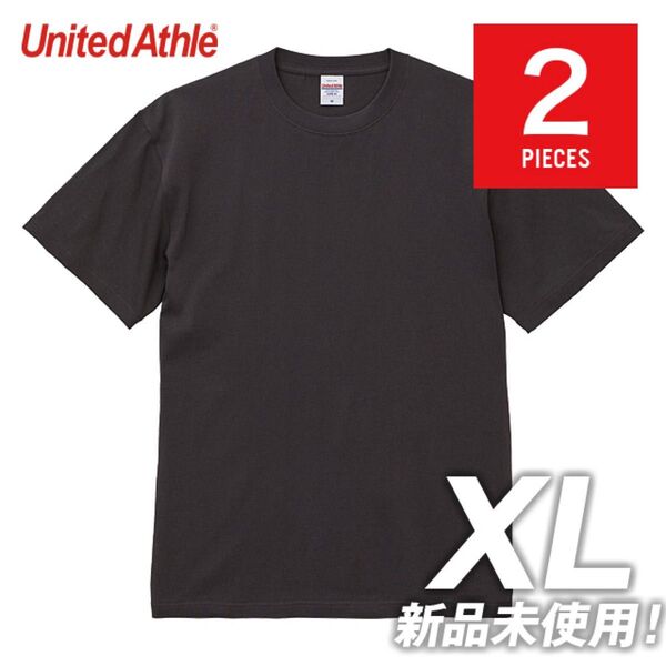 【2枚セット】Tシャツ 半袖 厚手 オープンエンド ヘヴィーウェイト6.0オンス 綿100%【4208-01】XL スミ 圧縮発送