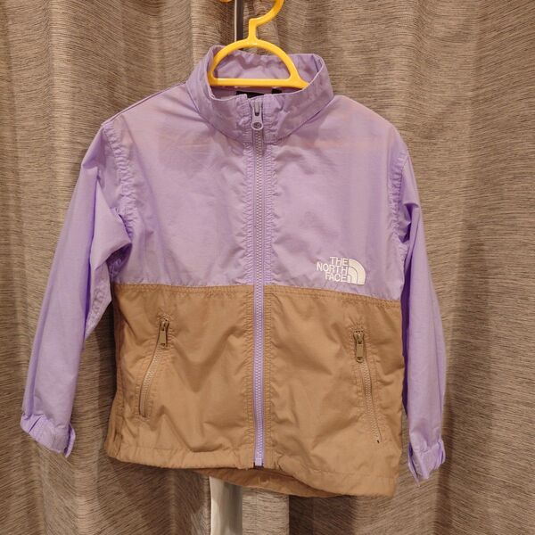 THE NORTH FACE キッズ コンパクトジャケットウィンドブレーカー パープル フード無し