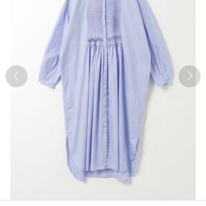 美品 ミズイロインド ピンタック ワンピース mizuiroind ワンピース バンドカラー 長袖ワンピース