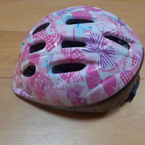 子供用 ヘルメット ピンク リボン柄 自転車