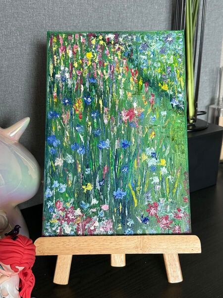 「ブルーミング」 手描き 油絵 風景画 原画 油彩画 印象派
