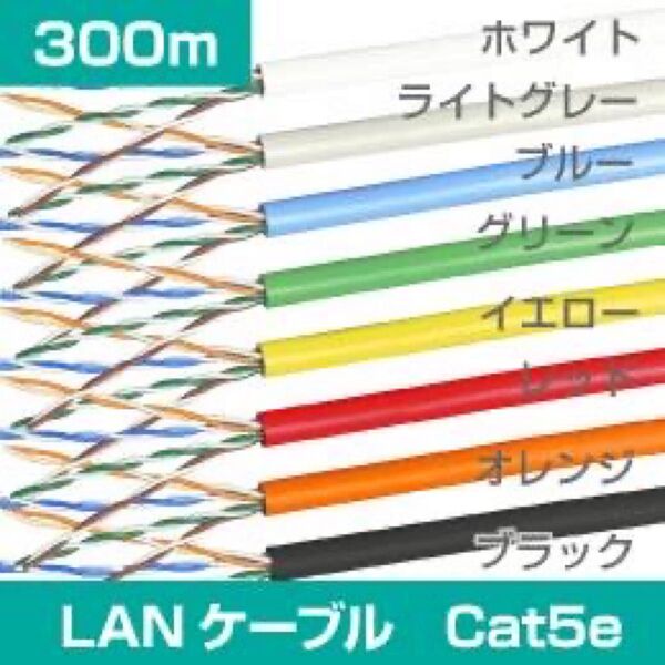 e431 Cat5e LANケーブル 300mライトグレー