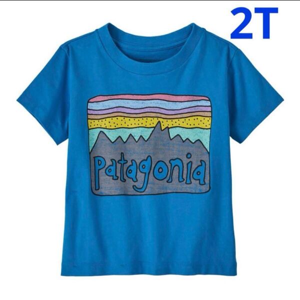 【新品・タグ付き・未開封】パタゴニア 半袖Tシャツ 青 キッズ patagonia ベビー服 Tシャツ 2T ブルー