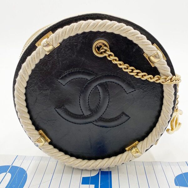 CHANEL シャネル ヴィンテージカーフ ラウンド ロープ 2way ショルダー バッグ