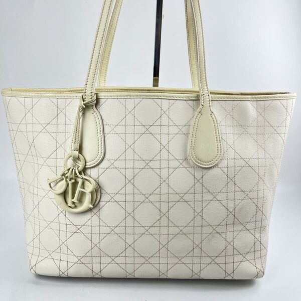 Christian Dior カナージュ パナレア トートバッグ オフホワイト