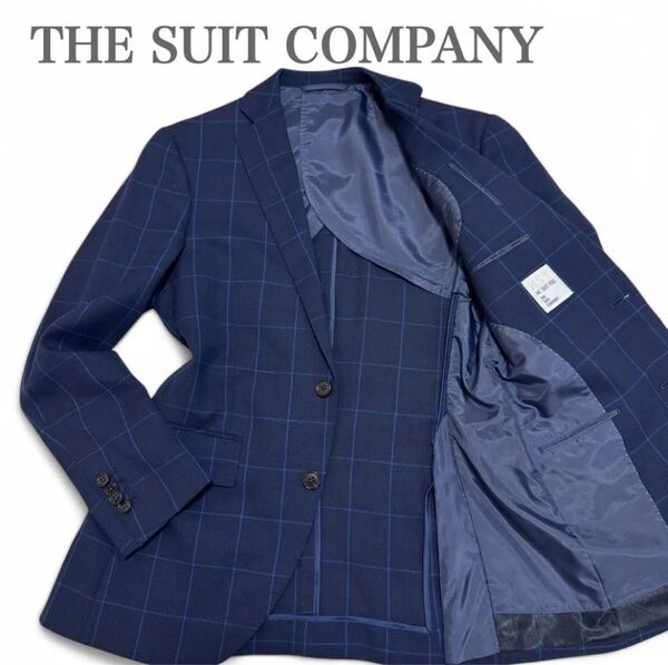 【COOL MAX】THE SUIT COMPANY ザスーツカンパニー テーラードジャケット ネイビー チェック 165