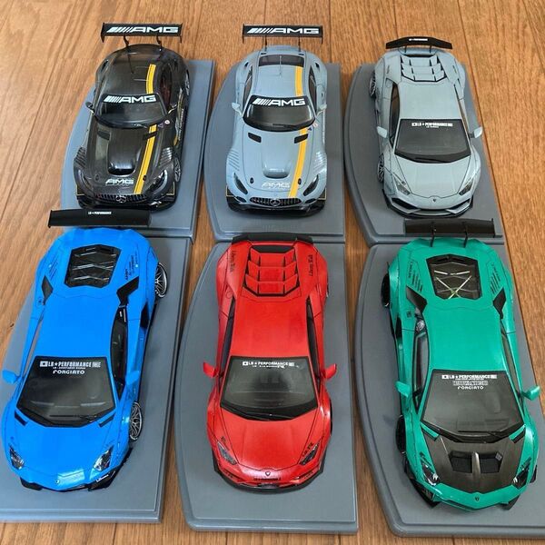 アオシマ 1/24 ランボルギーニ リバティーウォーク タミヤ メルセデスAMG 6台セット