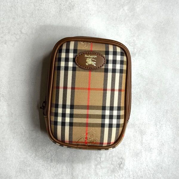 【希少/未使用】 BURBERRY バーバリー / ノバチェックシガレットケース タバコケース 小物入れ キャンバス ブラウン