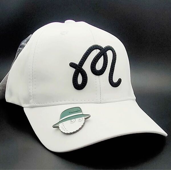 マルボン ゴルフ MALBON GOLF キャップ マーカー付き ホワイト