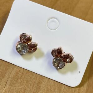 ピアス アクセサリー スタッドピアス ピンクゴールド ミニー ミニーマウス シンプル ディズニー