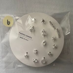 ⑥ ピアス スタッドピアス シルバー 可愛い シンプル 7ペアセット