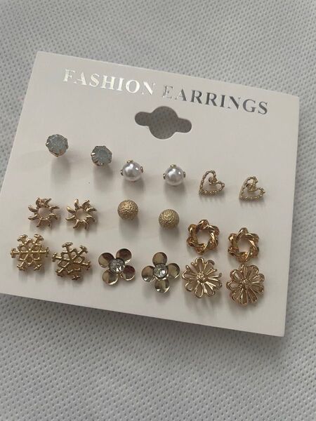 ピアス スタッドピアス ゴールド 9ぺアセット セット売り お得
