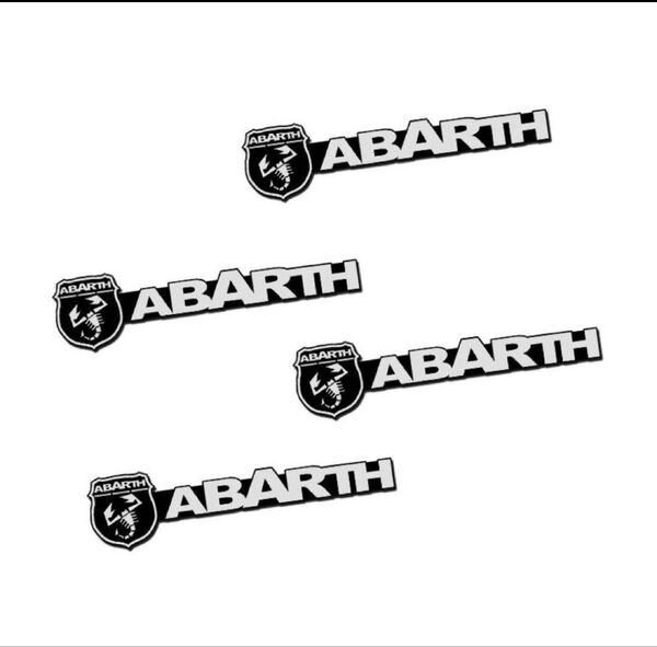 4枚セット アバルト3D アルミ エンブレム オーディオ スピーカー ステッカー