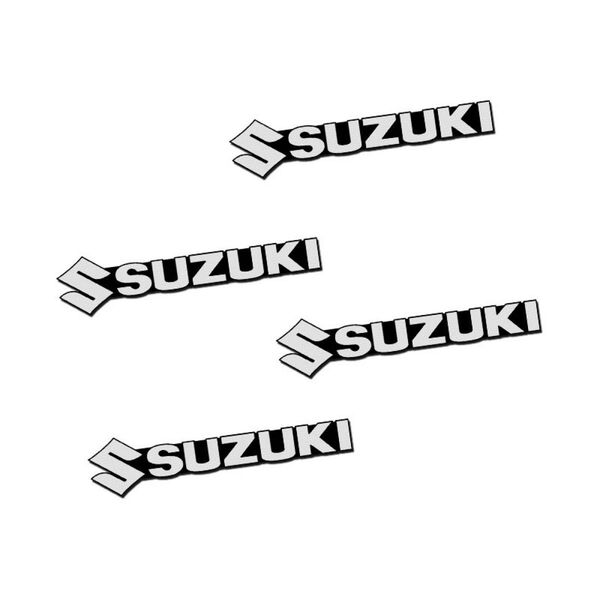 4枚セット スズキ 3D アルミ エンブレム オーディオ スピーカー ステッカー